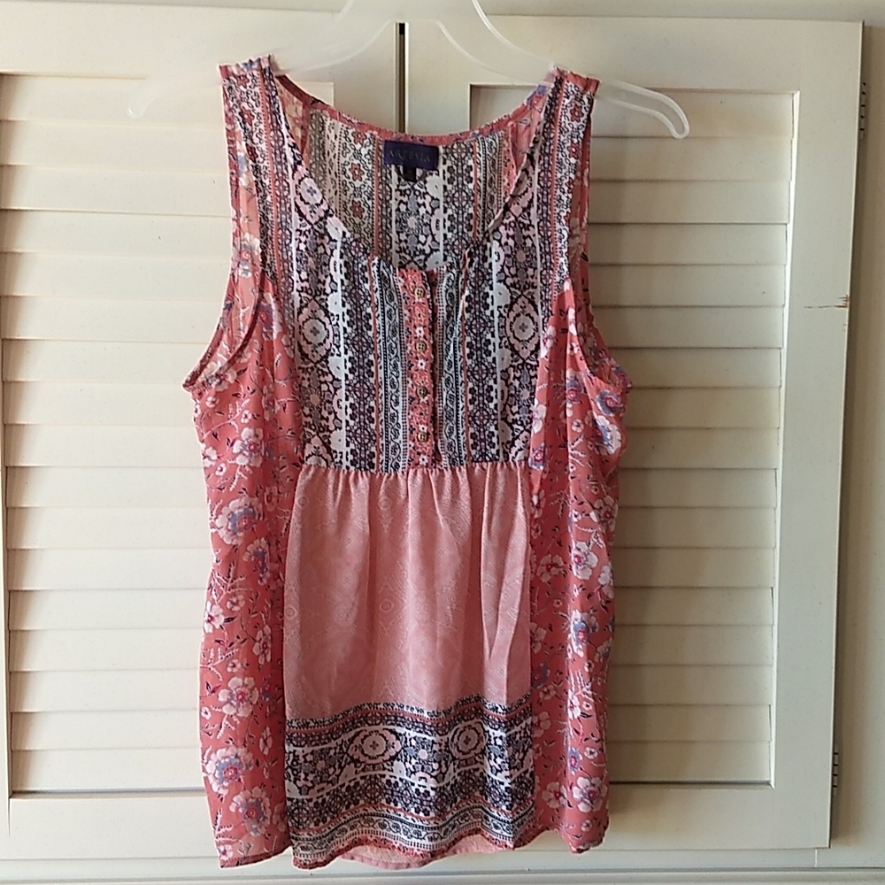 Artesia Boho patchwork flowy tank top size medium